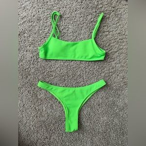 HOT GREEN Two-Peice Bikini Size Small